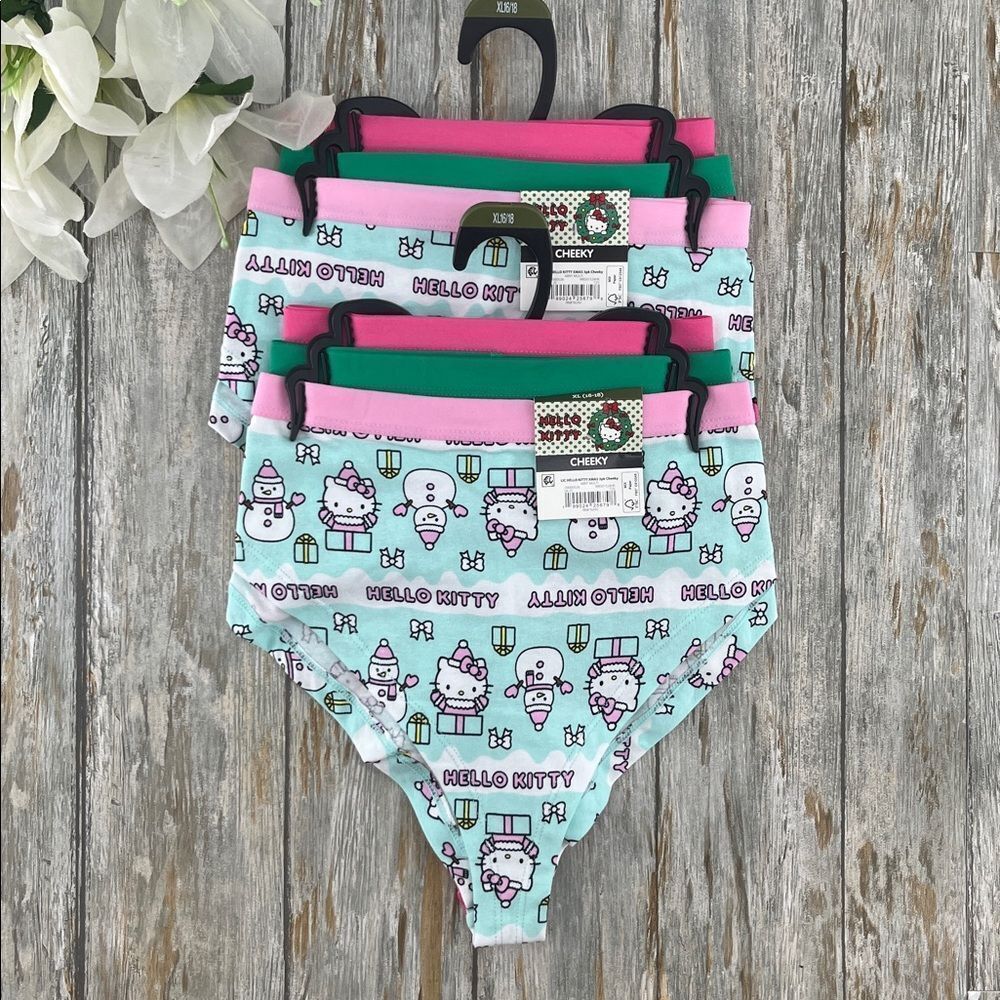 Women’s Hello Kitty Christmas Cheeky Panties Underwear 2, 3-Packs Size XL
